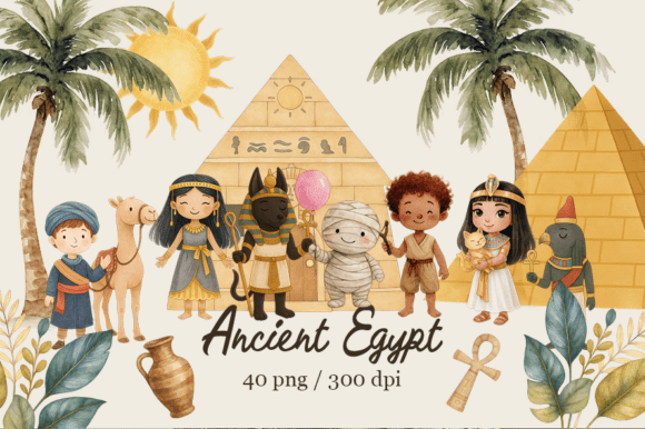 Download Cute Egypt Clipart Bundle | Watercolor - Premium Resources